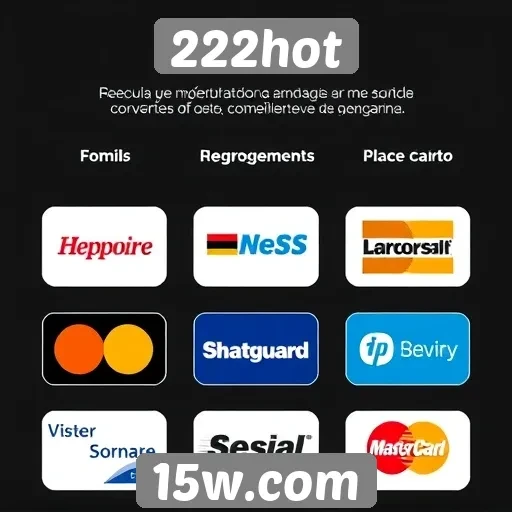 Métodos de pagamento disponíveis no 222hot
